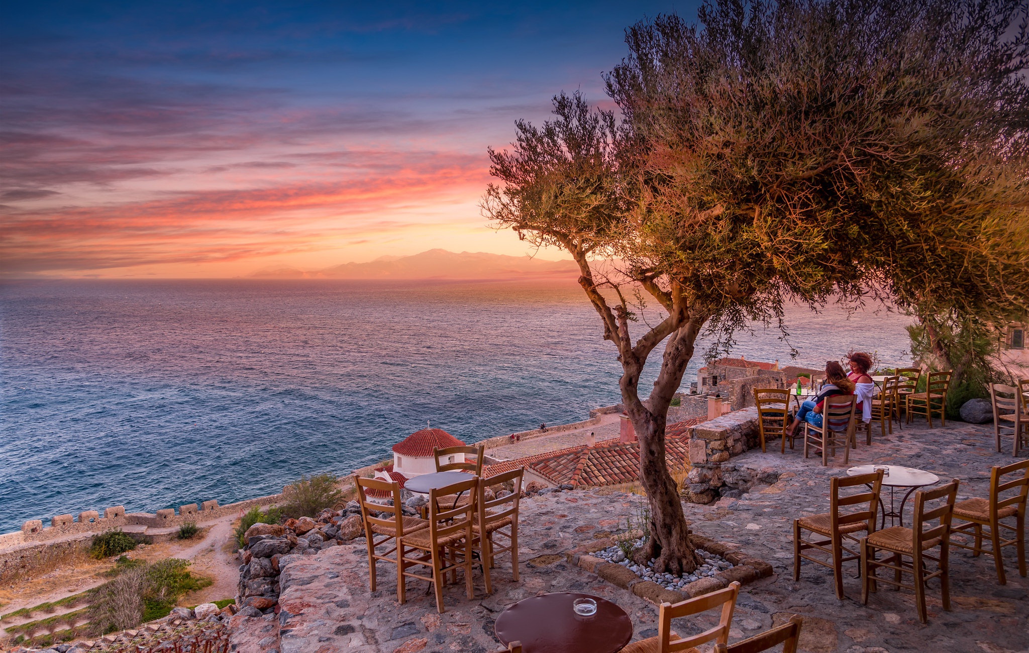 Обои берег, закат, море, греция, monemvasia, shore, sunset, sea, greece разрешение 2048x1300 Загрузить