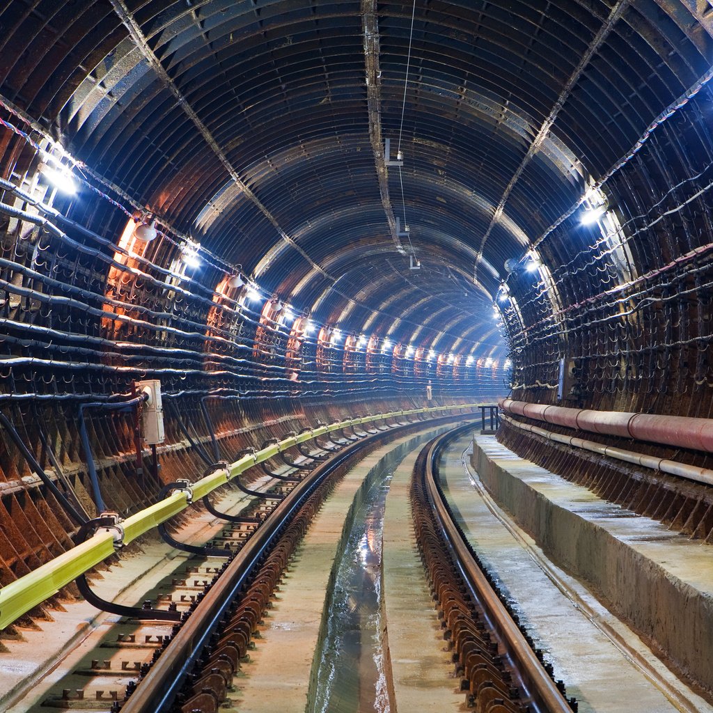 Обои рельсы, метро, тоннель, rails, metro, the tunnel разрешение 2560x1600 Загрузить