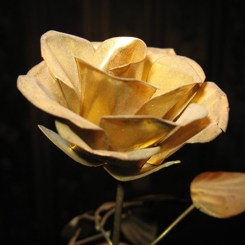 Обои цветок, роза, графика, 3д, золотая, flower, rose, graphics, 3d, gold разрешение 2592x1944 Загрузить