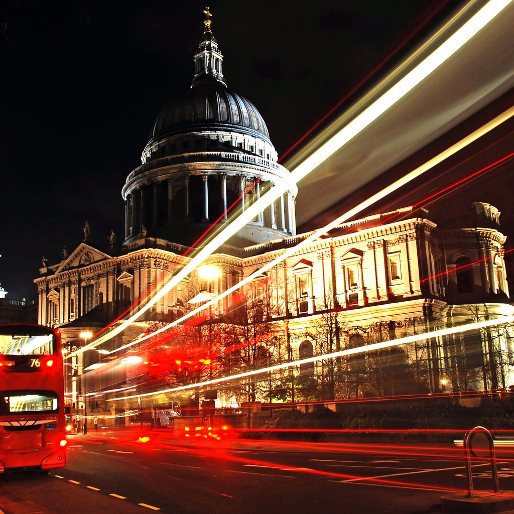 Обои ночь, огни, лондон, автобус, night, lights, london, bus разрешение 3700x2400 Загрузить