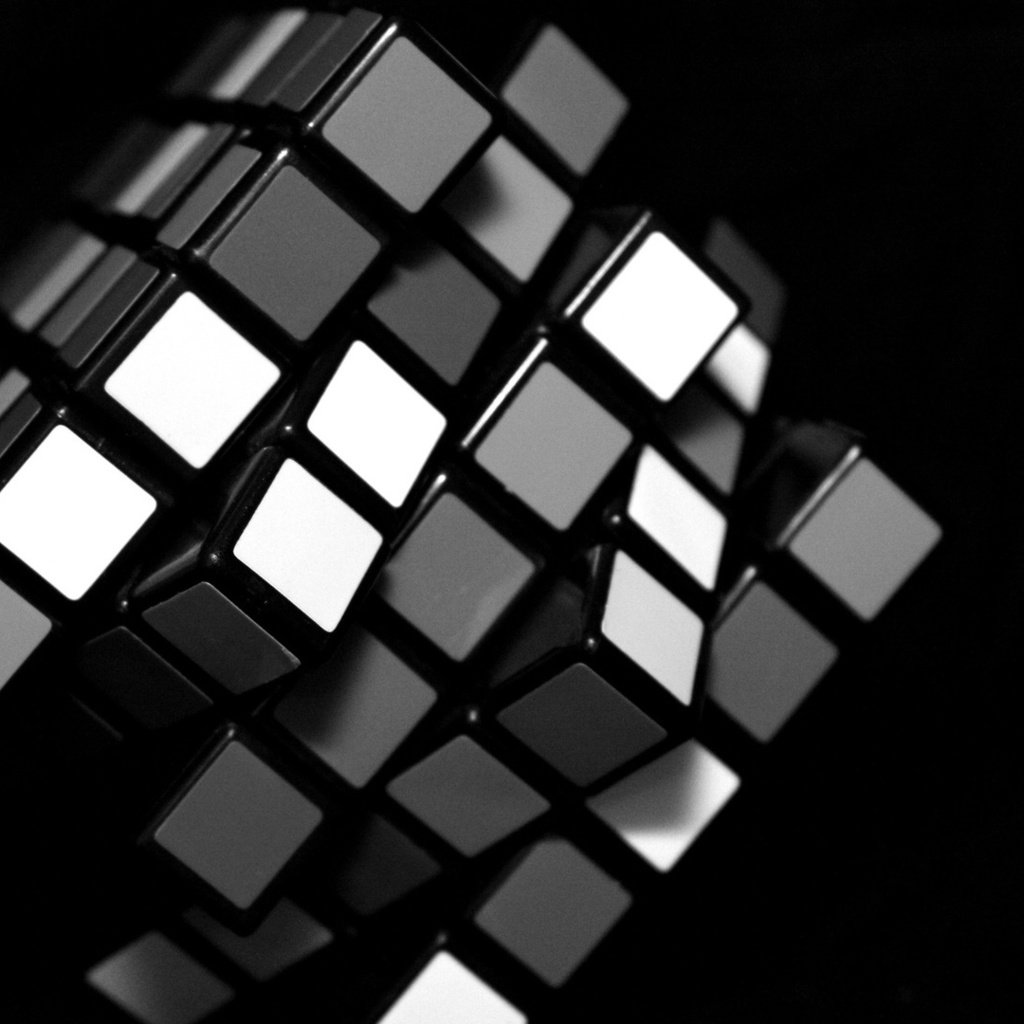 Обои черный, белый, кубик рубика, black, white, rubik's cube разрешение 1920x1080 Загрузить