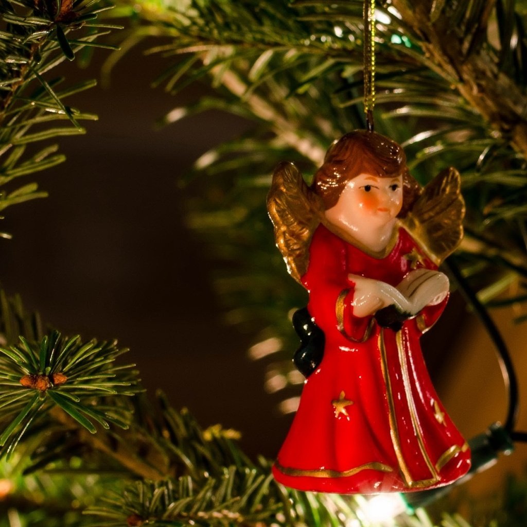 Обои новый год, елка, игрушка, ангел, праздник, огоньки, new year, tree, toy, angel, holiday, lights разрешение 1920x1200 Загрузить