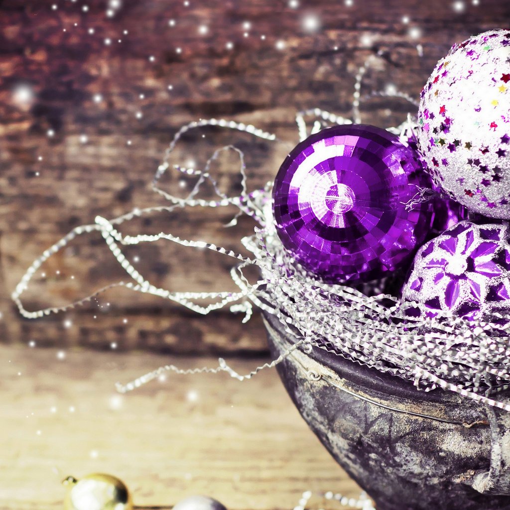 Обои новый год, шары, рождество, фиолетовые, встреча нового года, 2016, елочная, decorations, new year, balls, christmas, purple разрешение 3200x2196 Загрузить