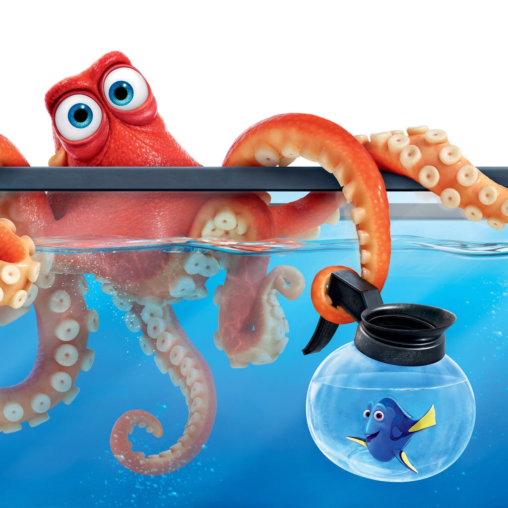 Обои осьминог, мультфильм, аквариум, рыбка, в поисках дори, finding dory, дори, octopus, cartoon, aquarium, fish, in finding dory, dori разрешение 3840x2400 Загрузить