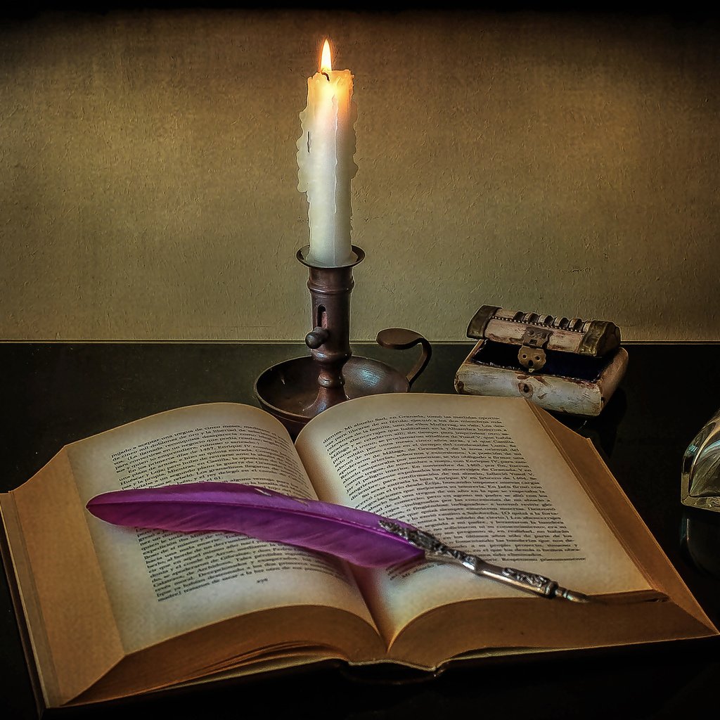 Обои пламя, свеча, книга, перо, натюрморт, пламя свечи, flame, candle, book, pen, still life, the flame of a candle разрешение 3510x2382 Загрузить