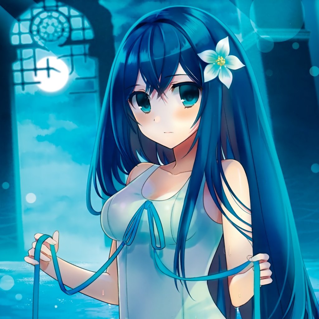 Обои плавание, голубые волосы, аниме девочка, оригинальная, swimming, blue hair, anime girl, original разрешение 2480x2180 Загрузить