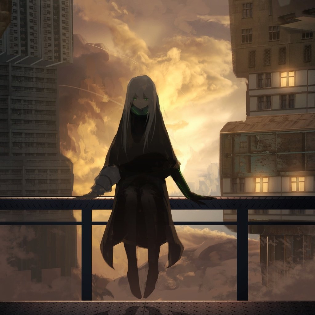 Обои облака, здания, velvet assassin, аниме девочка, clouds, building, anime girl разрешение 2100x1120 Загрузить