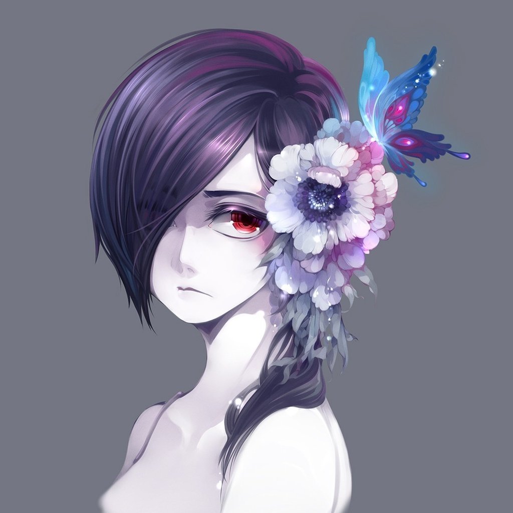 Обои цветок, аниме, токийский гуль, мангака, киришима тоука, flower, anime, tokyo ghoul, mangaka, kirishima, touka разрешение 1920x1080 Загрузить