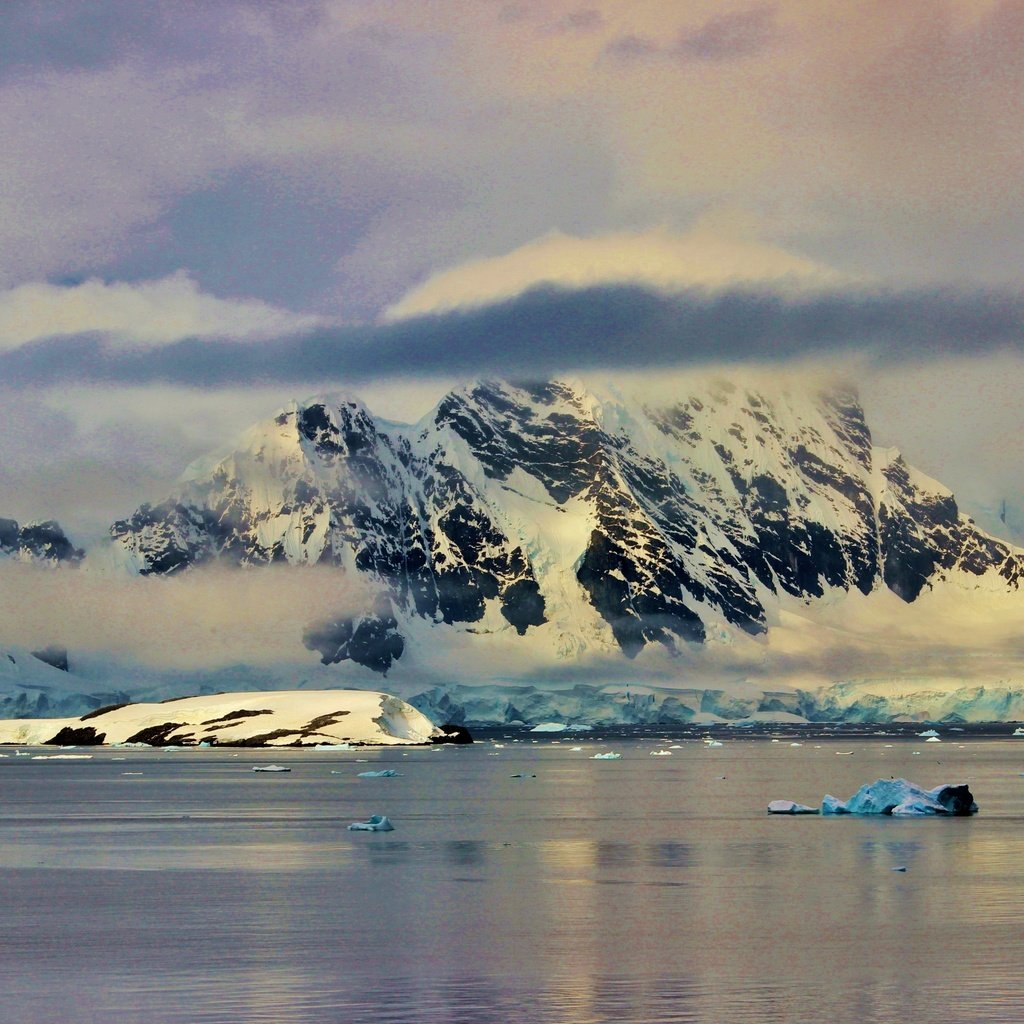 Обои вода, горы, природа, отражение, лёд, антарктида, water, mountains, nature, reflection, ice, antarctica разрешение 4637x3228 Загрузить