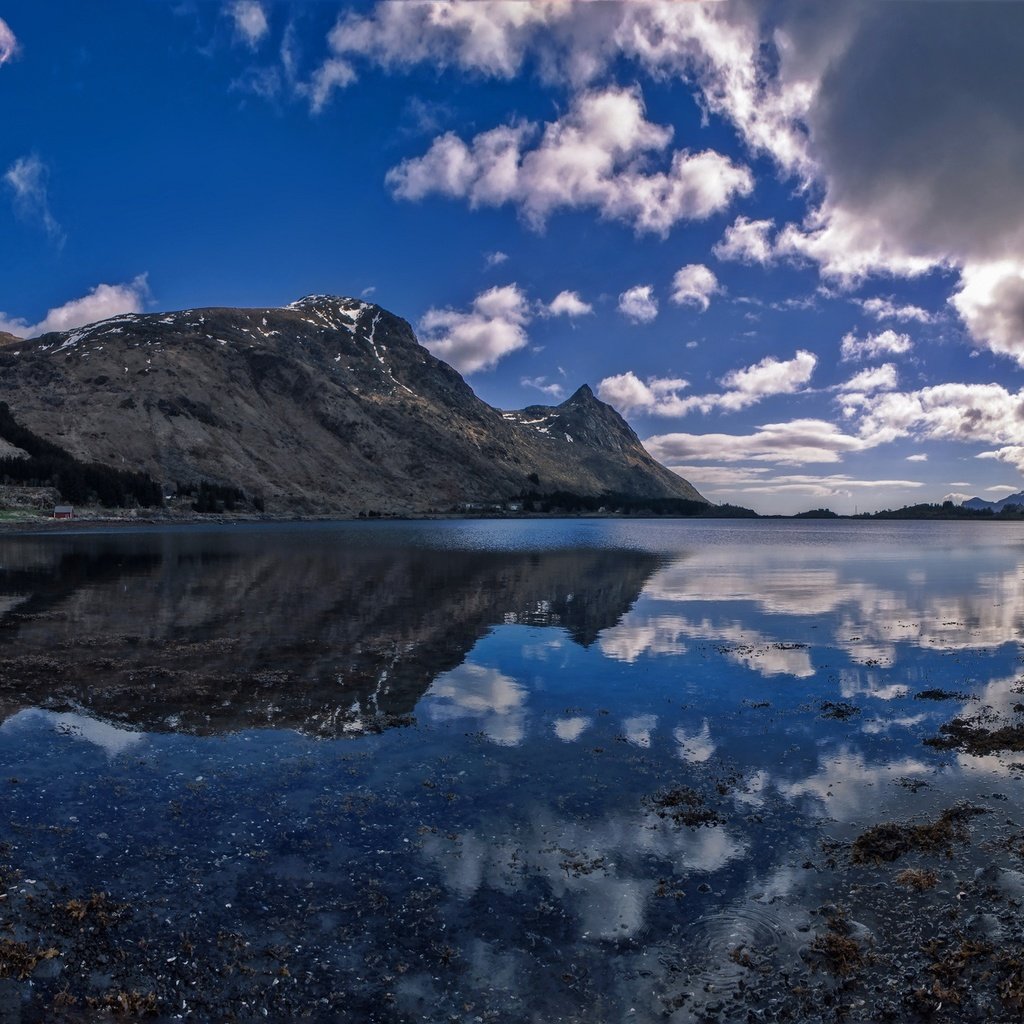 Обои облака, горы, отражение, норвегия, лофотенские, clouds, mountains, reflection, norway, lofoten разрешение 2048x1233 Загрузить