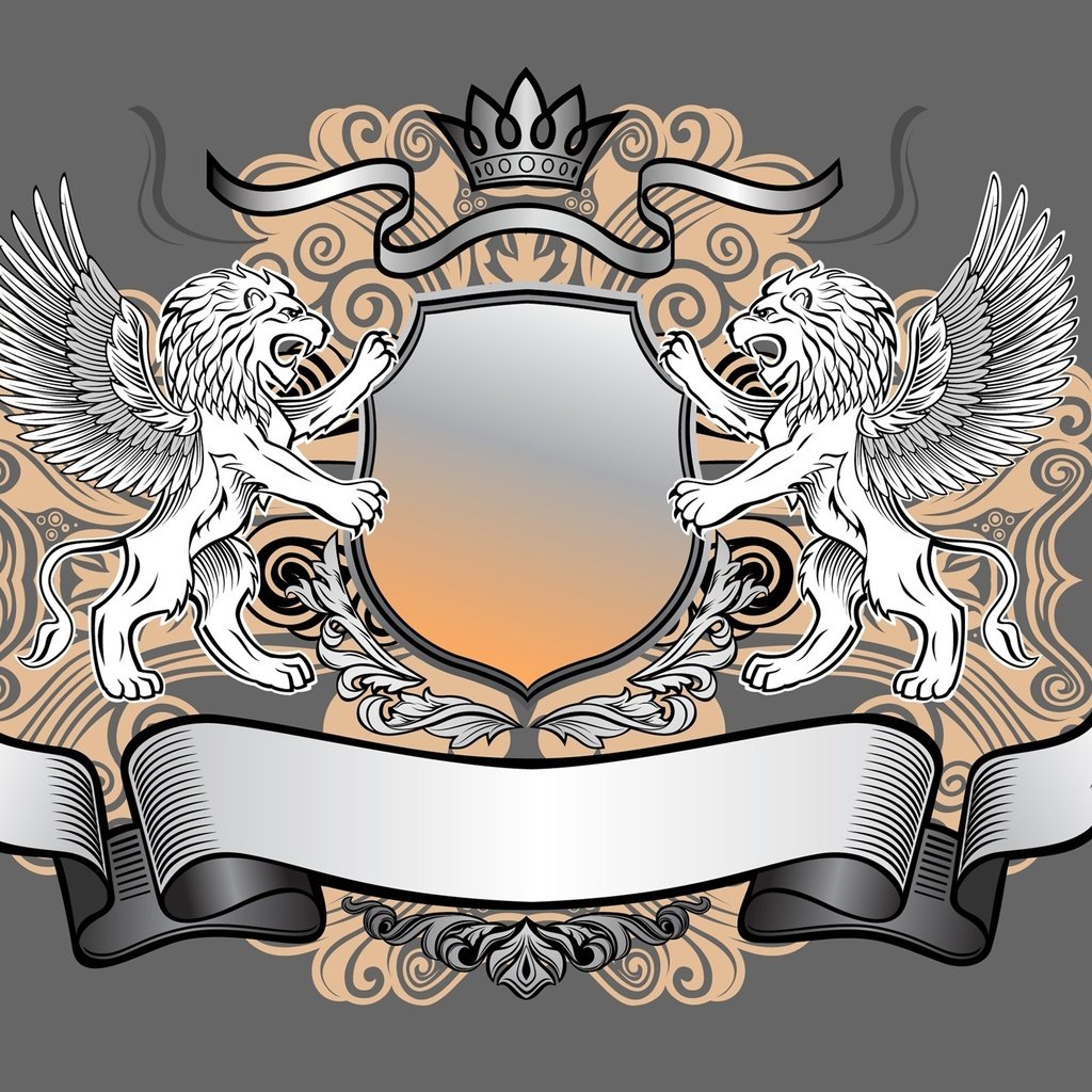 Обои герб, львы, геральдика, coat of arms, lions, heraldry разрешение 2560x1600 Загрузить