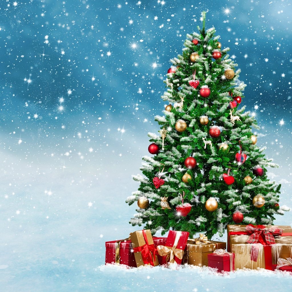 Обои новый год, елка, подарки, рождество, снегопад, new year, tree, gifts, christmas, snowfall разрешение 2880x1800 Загрузить