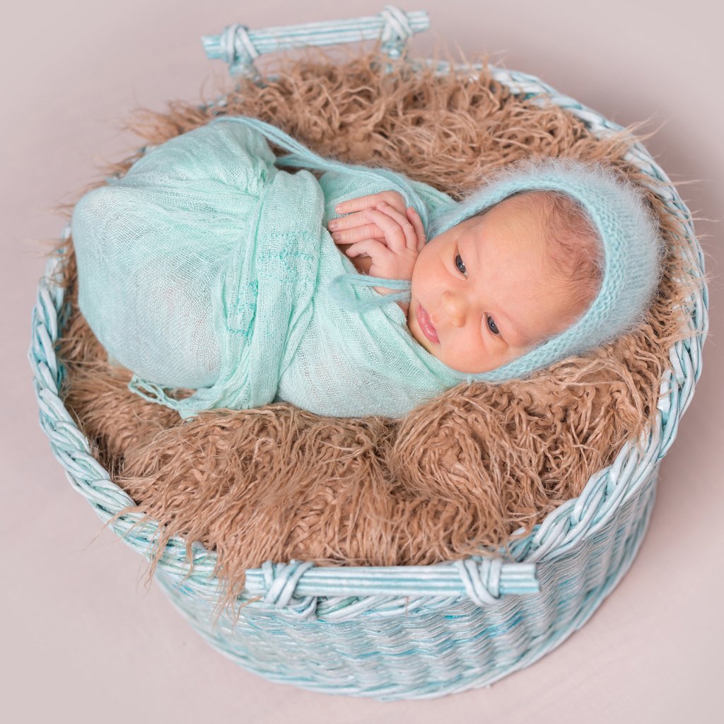 Обои мальчик, малыш, младенец, шапочка, мех, корзинка, кокон, boy, baby, cap, fur, basket, cocoon разрешение 5000x3568 Загрузить