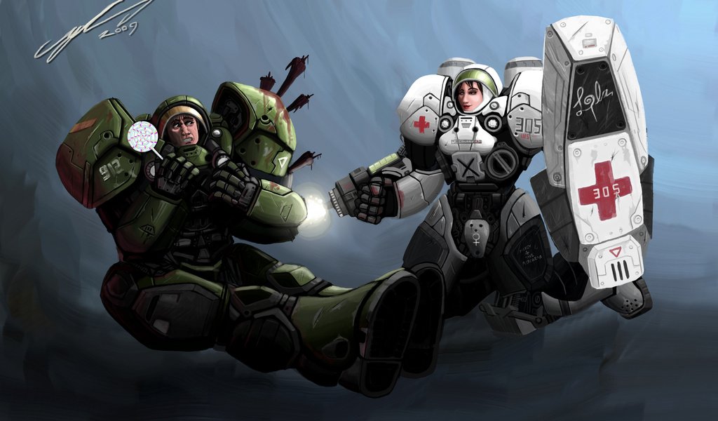 Обои медик, marine, старкрафт, medic, starcraft разрешение 5100x3300 Загрузить