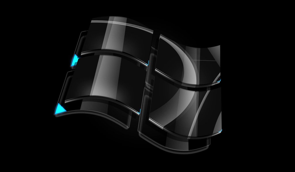 Обои черный, логотип, стекло, винда, black, logo, glass, windows разрешение 1920x1200 Загрузить