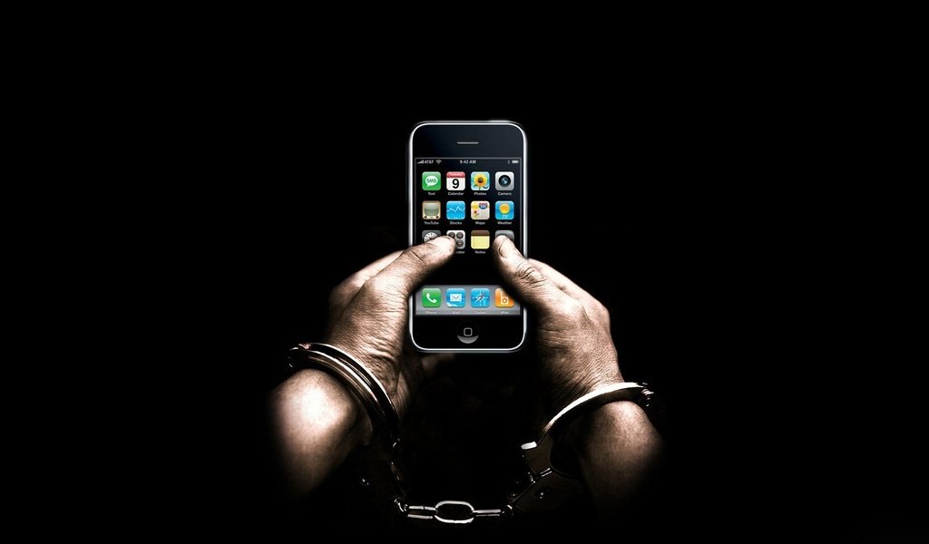 Обои черный фон, руки, телефон, наручники, айфон, black background, hands, phone, handcuffs, iphone разрешение 1920x1080 Загрузить