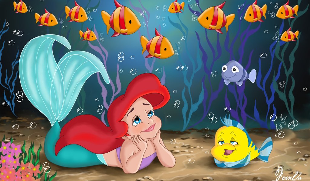 Обои дисней, русалочка, ариэль, disney, the little mermaid, ariel разрешение 1920x1200 Загрузить