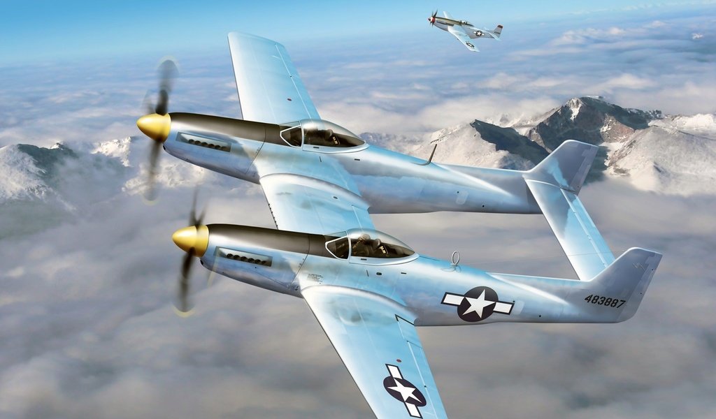 Обои самолеты, p-51, f-82, aircraft, the p-51 разрешение 1920x1200 Загрузить