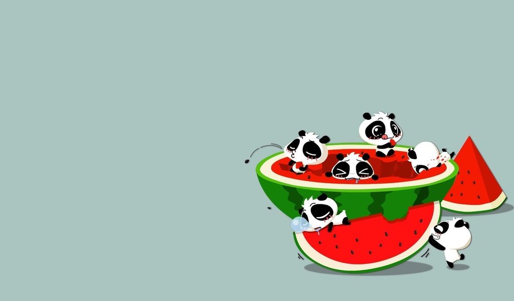 Обои арт, ситуация, панда, аниме, арбуз, м, art, the situation, panda, anime, watermelon, m разрешение 1920x1080 Загрузить