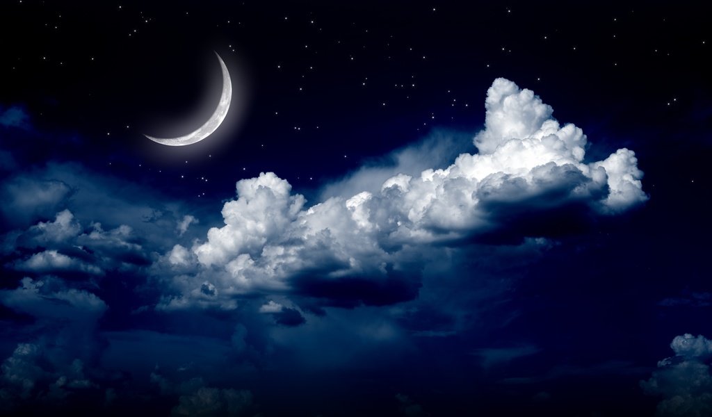 Обои moon, небо, ландшафт, на природе, облака, лунный свет, ночь, ноч, звезд, природа, пейзаж, звезды, луна, неба, the sky, clouds, moonlight, night, nature, landscape, stars, the moon, sky разрешение 2560x1600 Загрузить