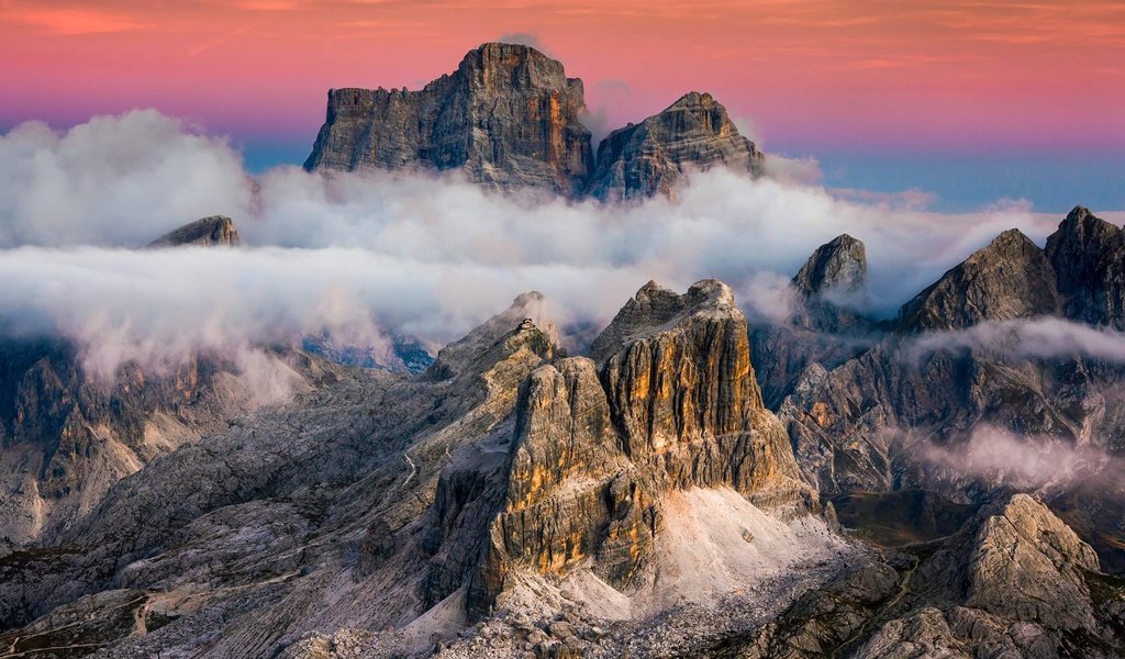 Обои облака, горы, природа, камни, италия, кортина-д’ампеццо, clouds, mountains, nature, stones, italy, cortina d'ampezzo разрешение 1920x1080 Загрузить