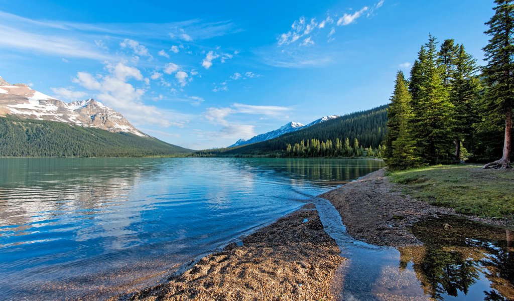 Обои озеро, горы, лес, lake, mountains, forest разрешение 4168x2778 Загрузить