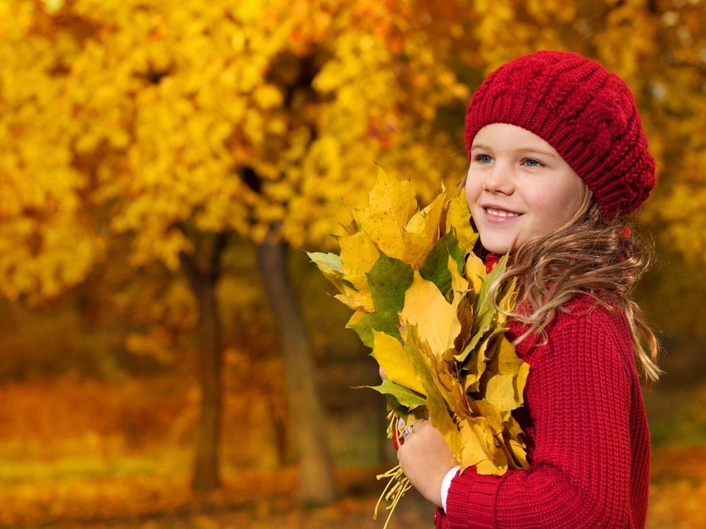 Обои листья, осень, девочка, ребенок, leaves, autumn, girl, child разрешение 1920x1200 Загрузить