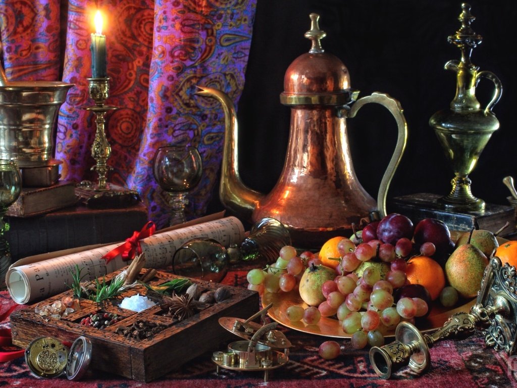 Обои фрукты, посуда, натюрморт, специи, fruit, dishes, still life, spices разрешение 1920x1280 Загрузить