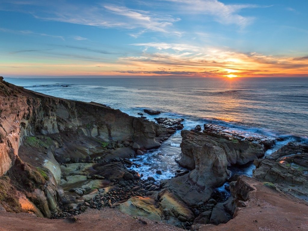 Обои пляж, рассвет, побережье, океан, oregon coast, beach, dawn, coast, the ocean разрешение 1920x1080 Загрузить