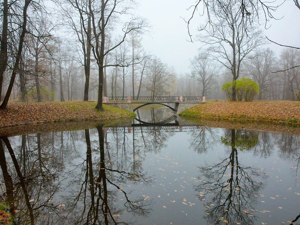 Обои отражение, мост, осень, речка, царское село, reflection, bridge, autumn, river, tsarskoye selo разрешение 2048x1365 Загрузить