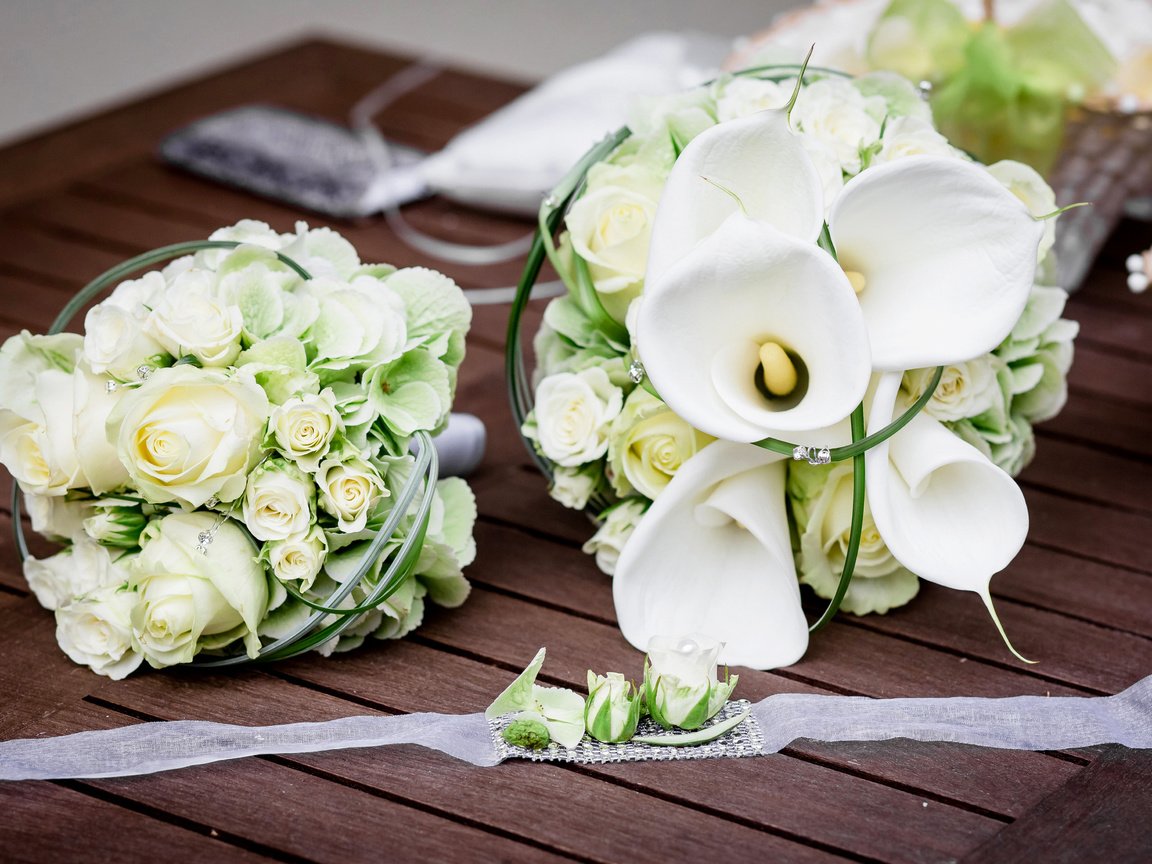 Обои розы, букет, белые, каллы, венчание, роз, букеты, roses, bouquet, white, calla lilies, wedding, bouquets разрешение 4200x2800 Загрузить