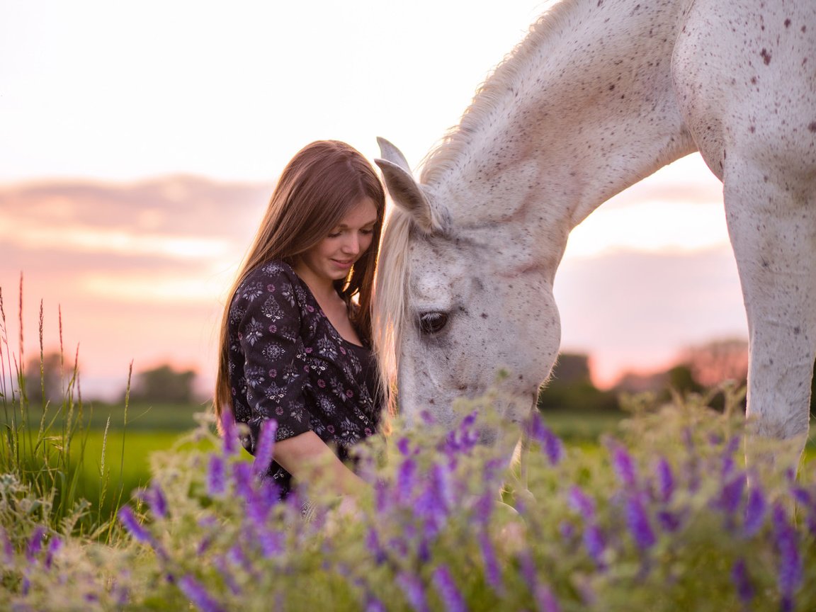 Обои природа, девушка, конь, nature, girl, horse разрешение 2048x1365 Загрузить