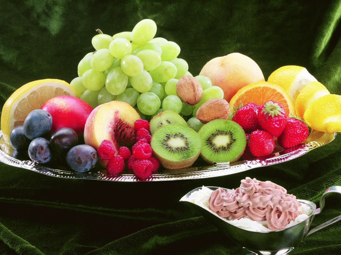 Обои орехи, персик, виноград, гайки, малина, виноградные, фрукты, клубника, лимон, апельсин, плоды, киви, kiwi, nuts, peach, grapes, raspberry, grape, fruit, strawberry, lemon, orange разрешение 2880x1840 Загрузить