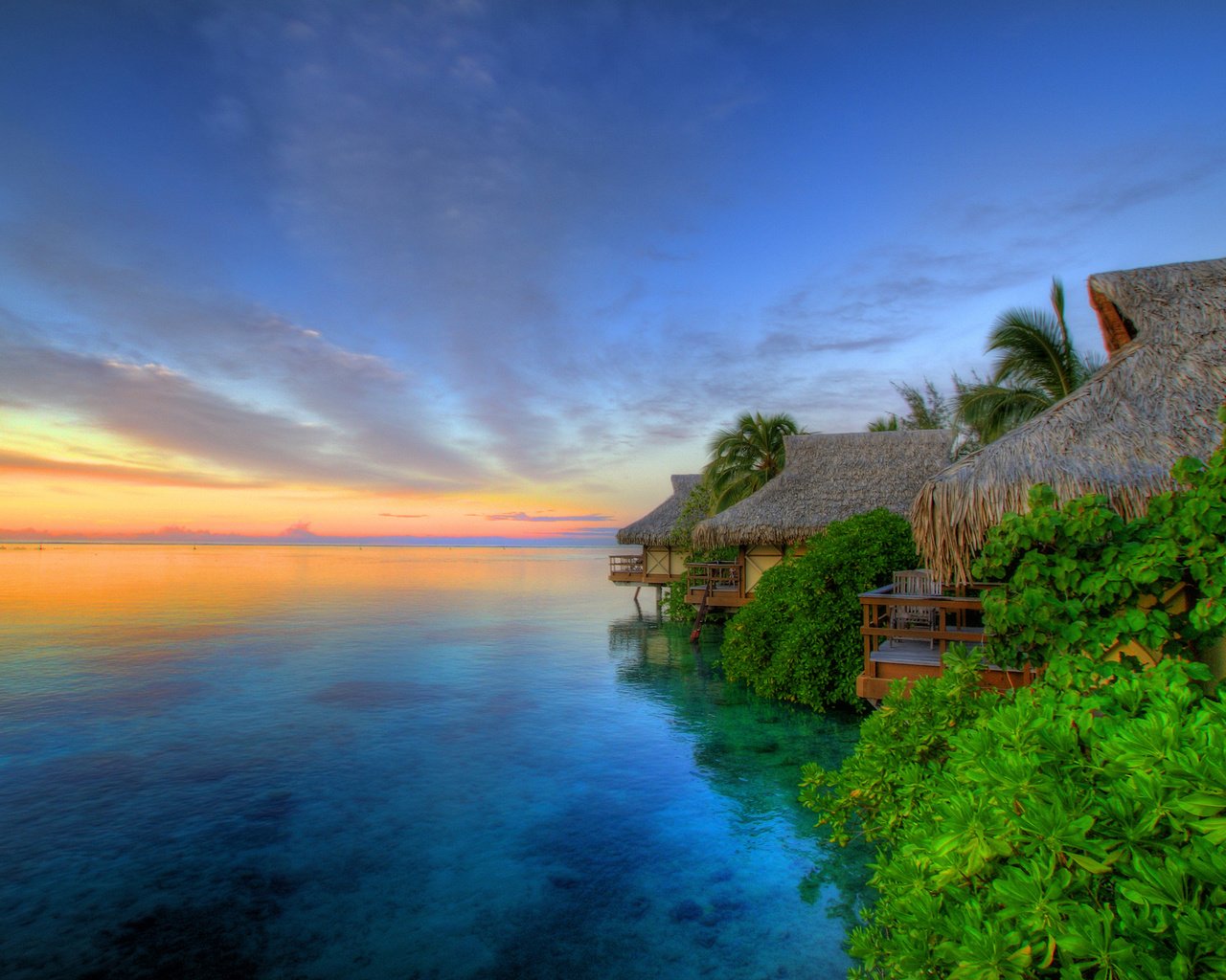 Обои закат, домик, таити, the island of moorea, sunset, house, tahiti разрешение 2560x1600 Загрузить