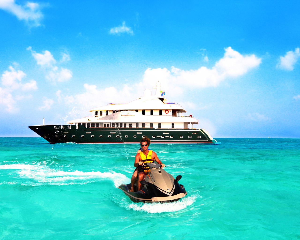 Обои море, яхта, отдых, тропики, мальдивы, sea, yacht, stay, tropics, the maldives разрешение 2560x1600 Загрузить