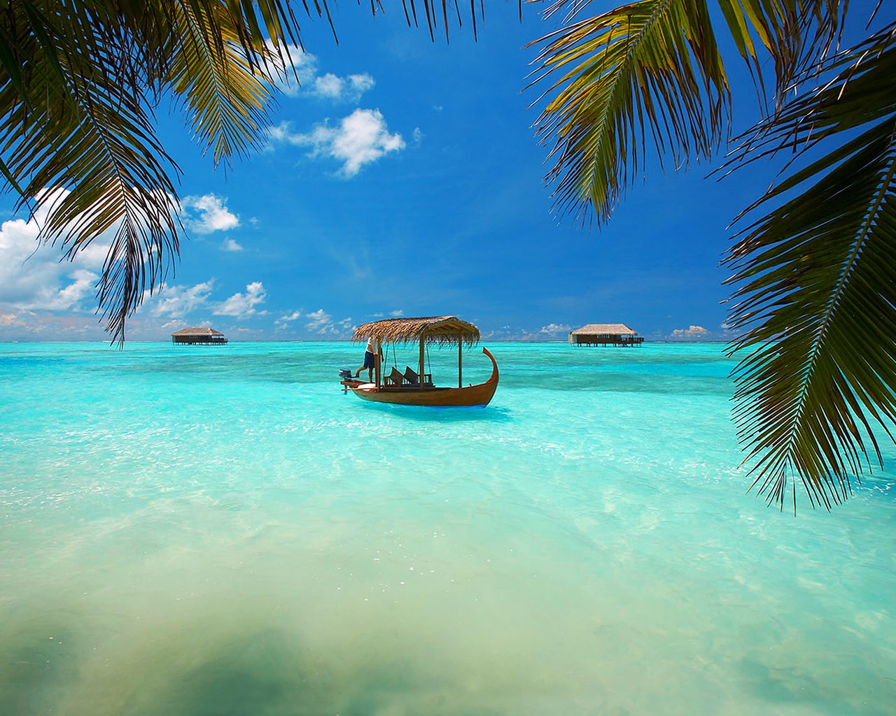 Обои море, лодка, отдых, бунгало, тропики, мальдивы, sea, boat, stay, bungalow, tropics, the maldives разрешение 1920x1297 Загрузить