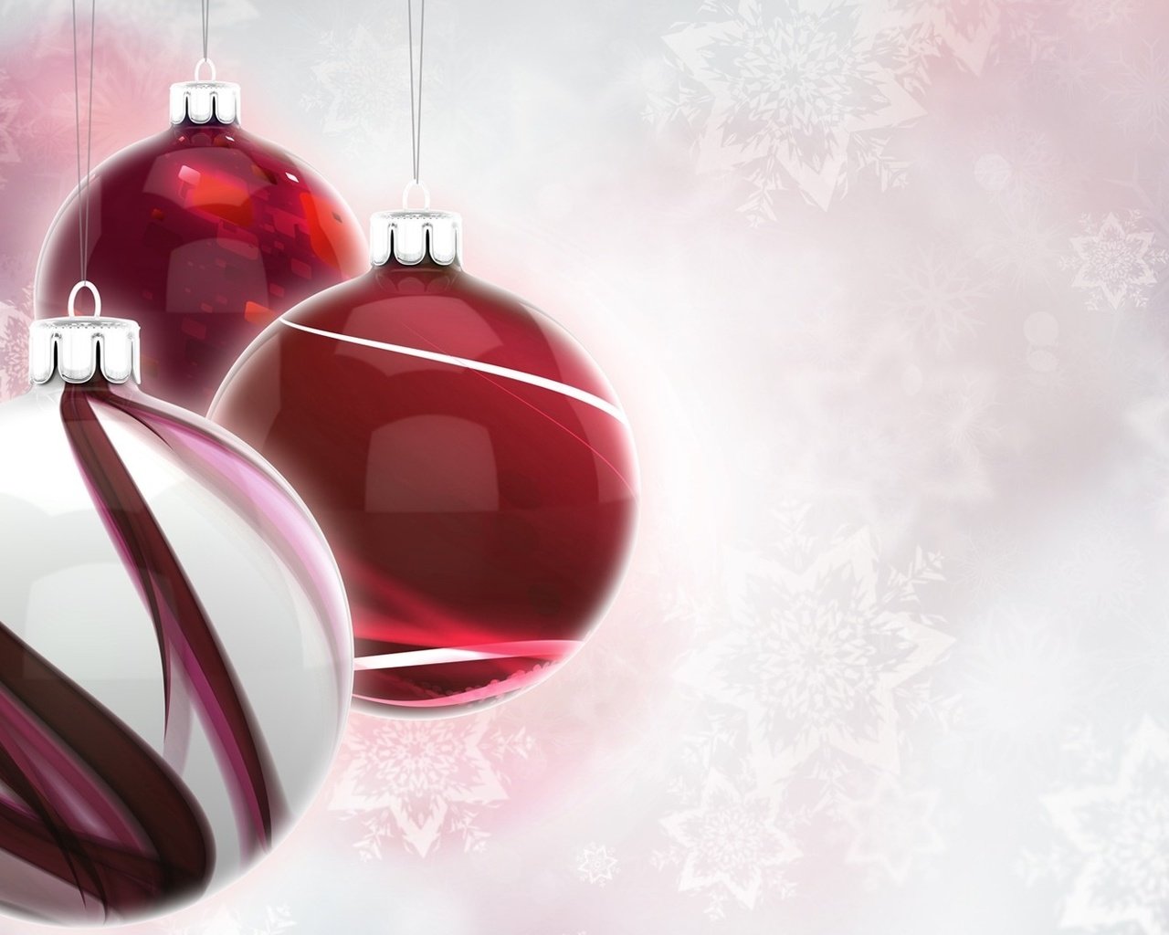 Обои шары, снежинки, графика, краcный, клубки, елочная, balls, snowflakes, graphics, red, christmas разрешение 1920x1080 Загрузить