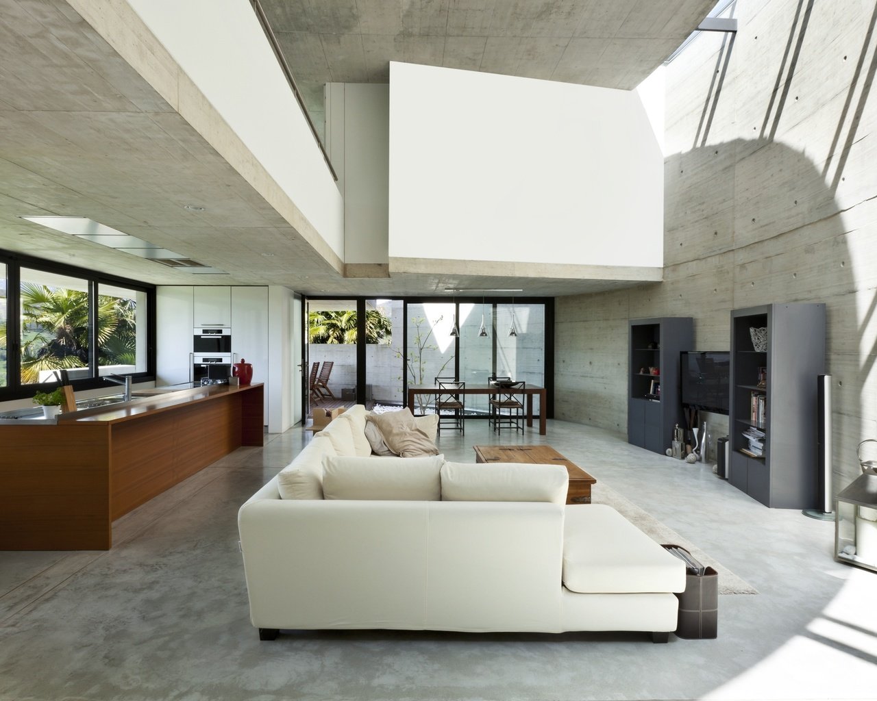 Обои стиль, интерьер, дизайн, белый, серый, дом, диван, style, interior, design, white, grey, house, sofa разрешение 2560x1600 Загрузить