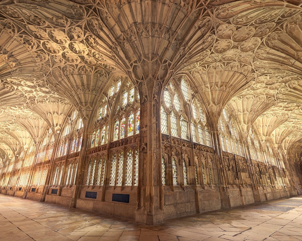 Обои англия, архитектура, опора, свод, глостерский собор, england, architecture, support, arch, gloucester cathedral разрешение 2048x1367 Загрузить