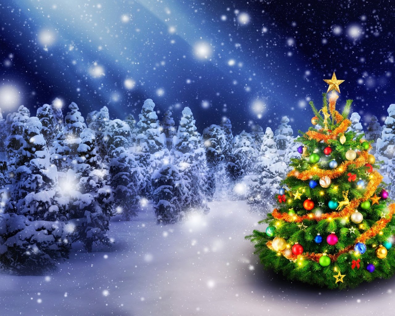 Обои новый год, елка, лес, зима, рождество, new year, tree, forest, winter, christmas разрешение 2880x1800 Загрузить