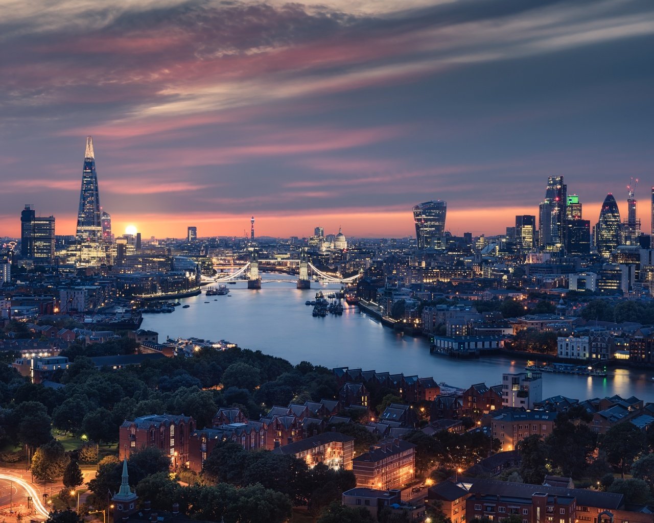 Обои река, закат, лондон, англия, здания, городской пейзаж, river, sunset, london, england, building, the urban landscape разрешение 7319x4885 Загрузить