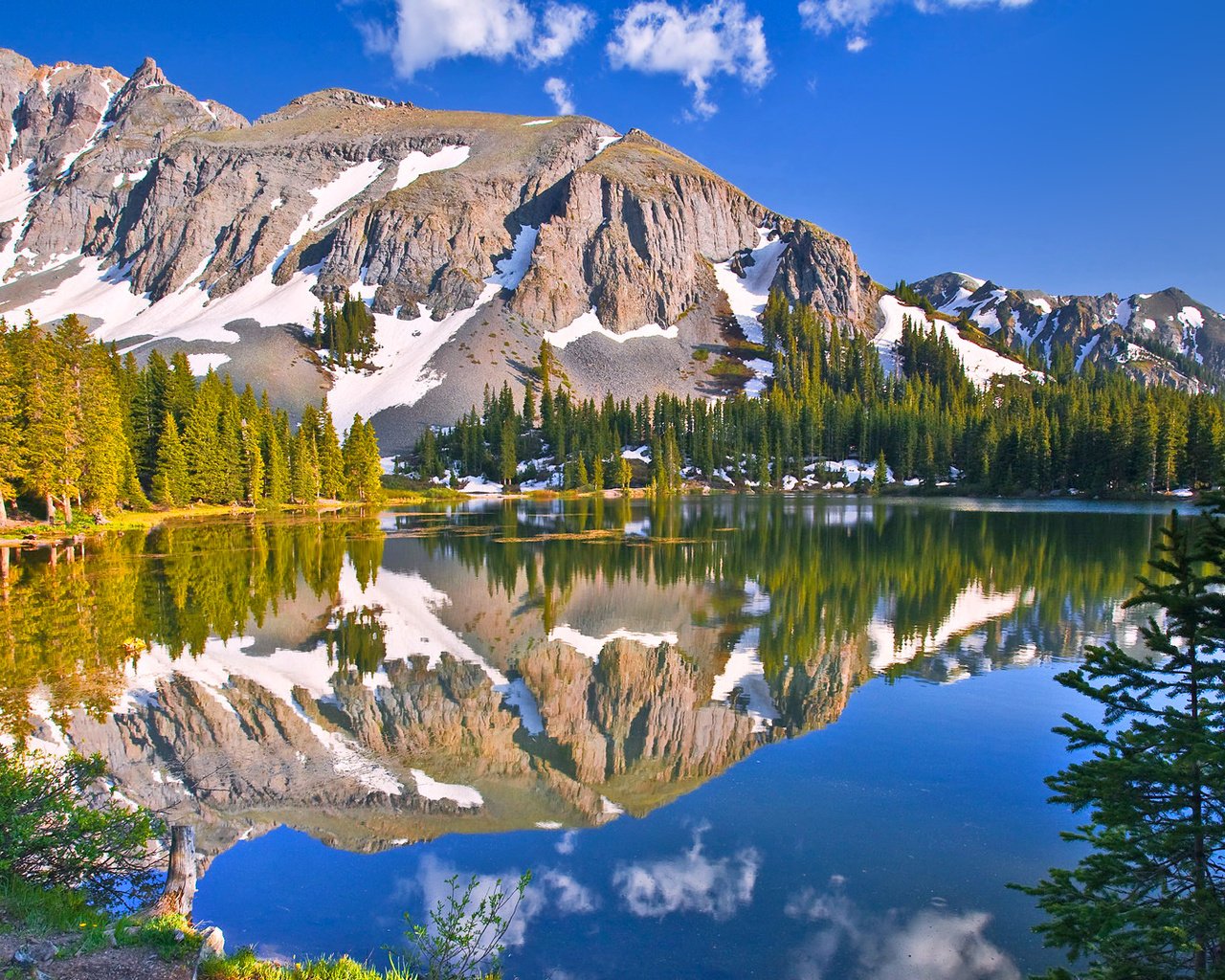 Обои озеро, горы, лес, колорадо, lake, mountains, forest, colorado разрешение 1920x1080 Загрузить