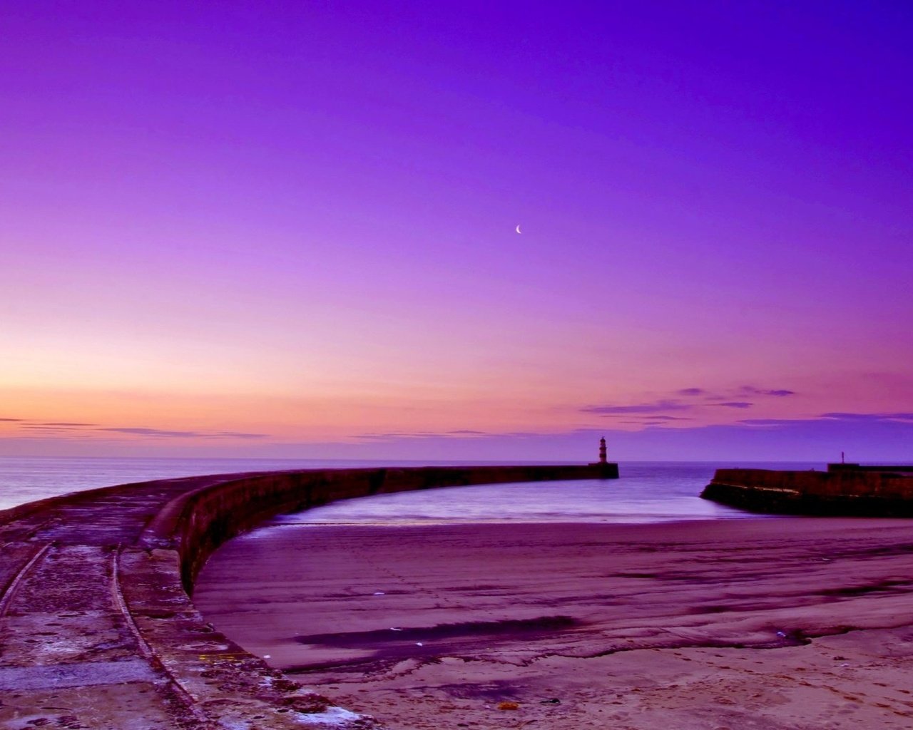 Обои небо, берег, закат, море, маяк, горизонт, побережье, the sky, shore, sunset, sea, lighthouse, horizon, coast разрешение 1920x1080 Загрузить