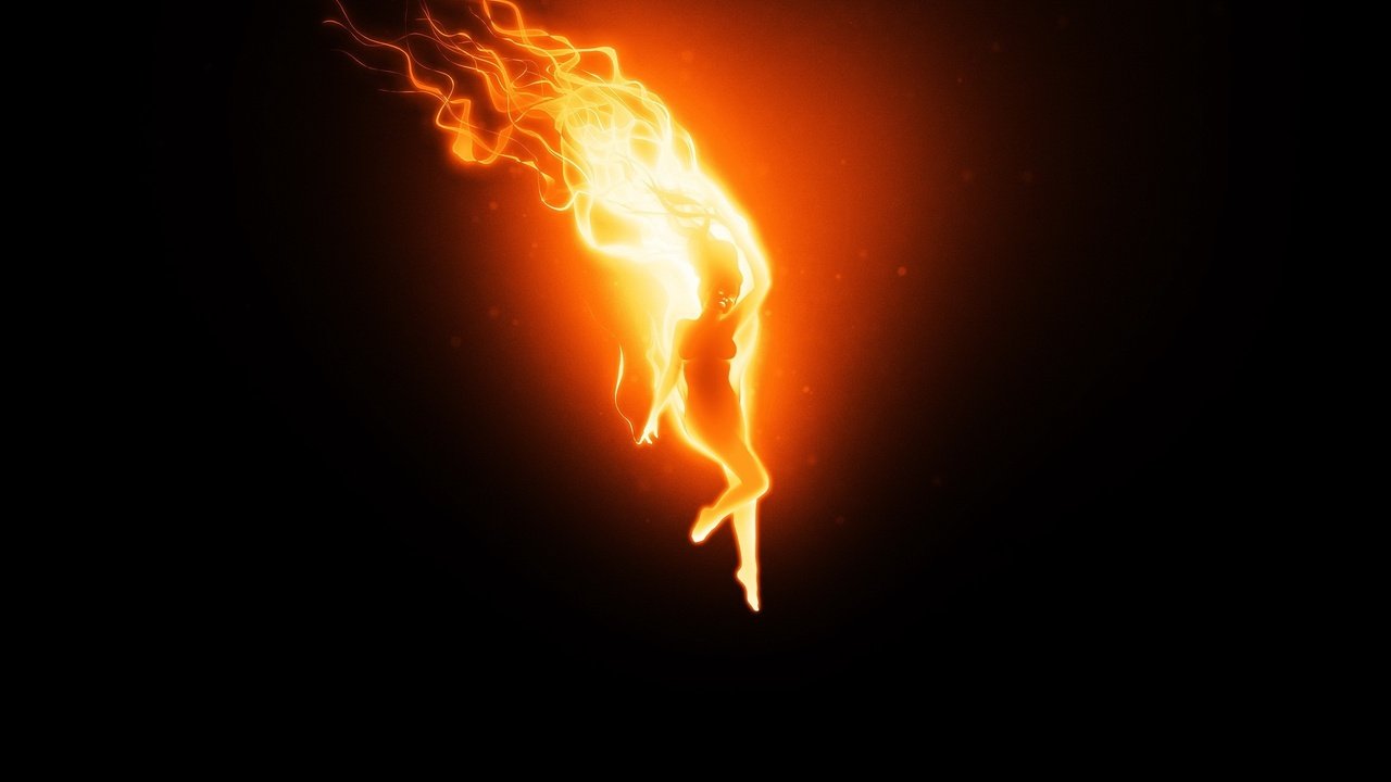 Обои девушка, огонь, черный, girl, fire, black разрешение 2560x1600 Загрузить