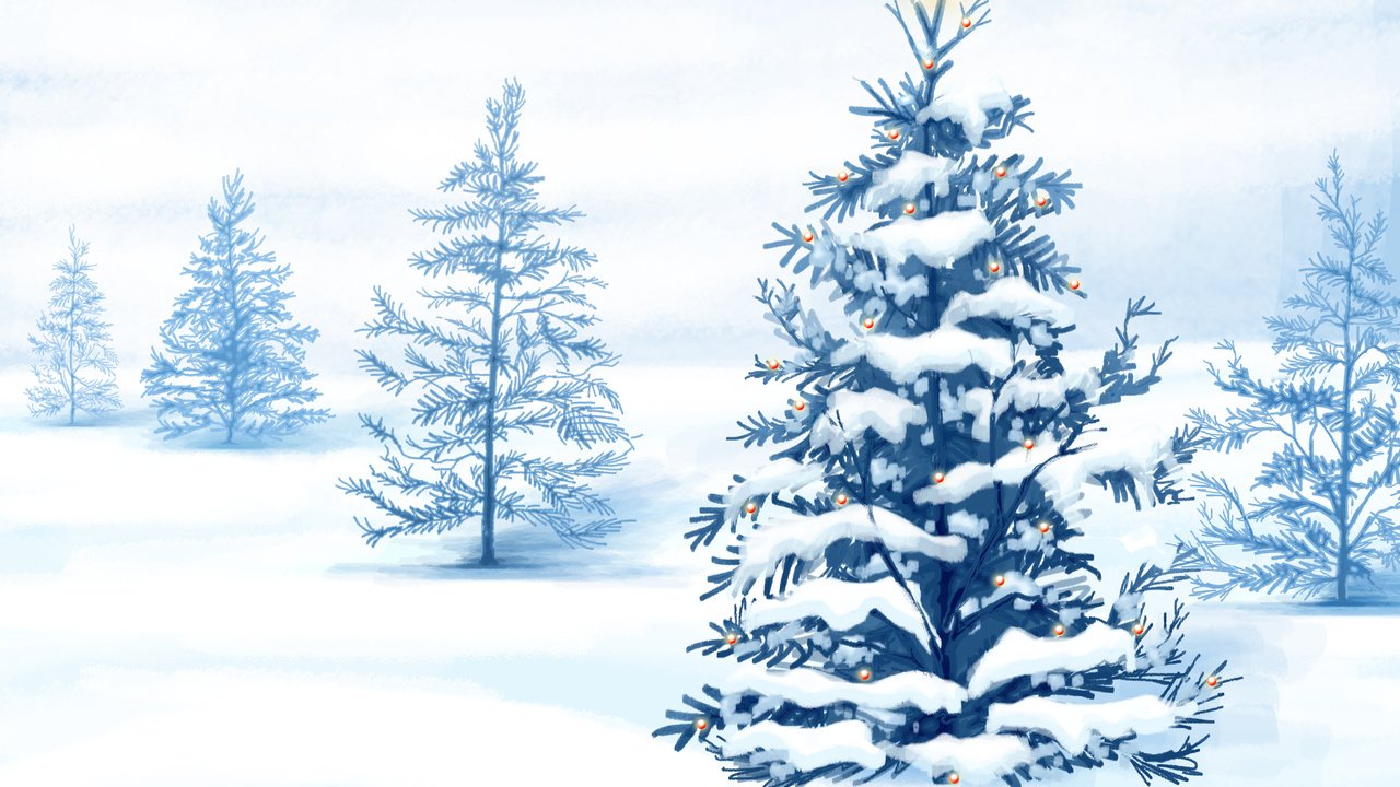 Обои рисунок, снег, новый год, елка, зима, figure, snow, new year, tree, winter разрешение 3543x2311 Загрузить