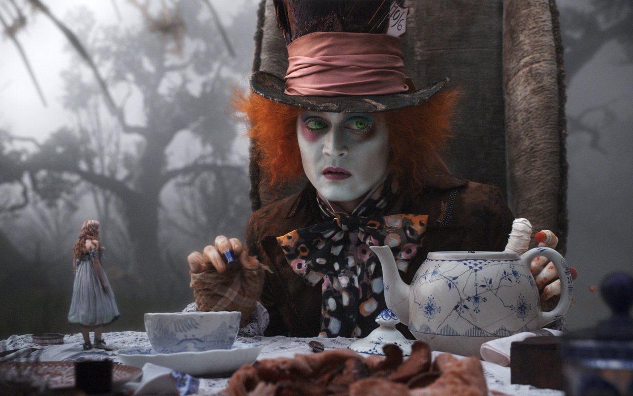 Обои джонни депп, алиса в стране чудес, mad hatter, johnny depp, alice in wonderland разрешение 1920x1200 Загрузить