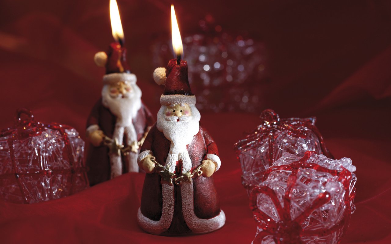 Обои свечи, новый год, подарки, дед мороз, праздник, свечки, candles, new year, gifts, santa claus, holiday, candle разрешение 1920x1280 Загрузить