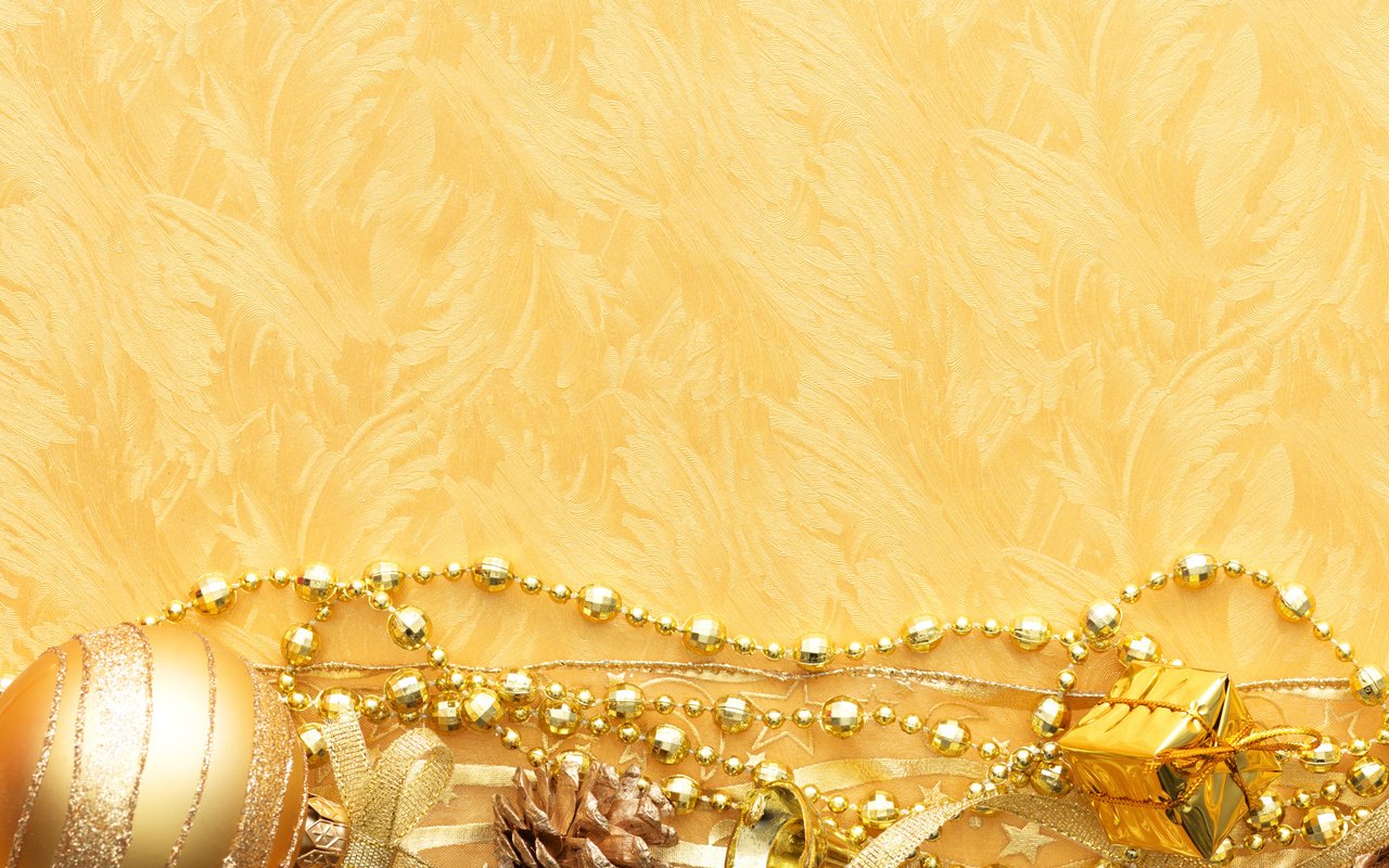 Обои новый год, зима, золотой фон, new year, winter, golden background разрешение 2560x1200 Загрузить