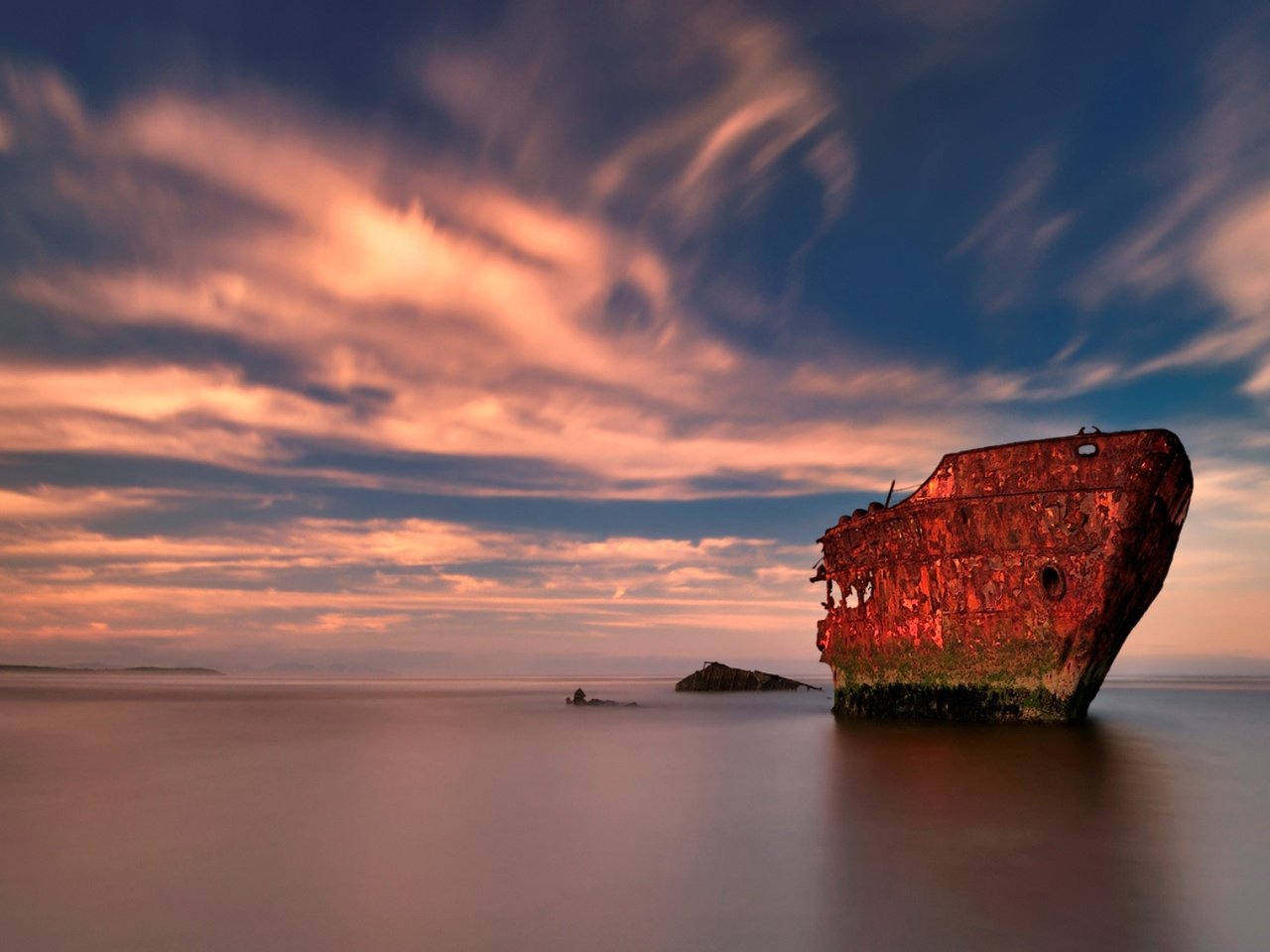 Обои небо, берег, корабль, ржавчина, the sky, shore, ship, rust разрешение 1920x1080 Загрузить