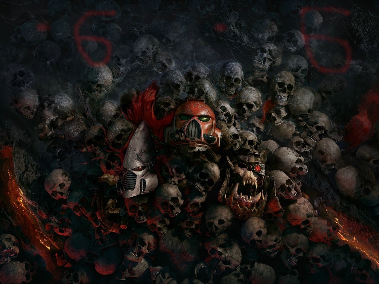 Обои черепа и адский номер 666, skull hell and the number 666 разрешение 3840x2160 Загрузить